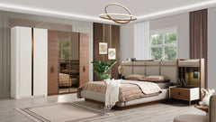 Braga Bedroom Set With King Size Bed Dresser Wardrobe And Side Tables