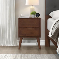 Lagos Walnut Bed Set with Dresser and Side Tables