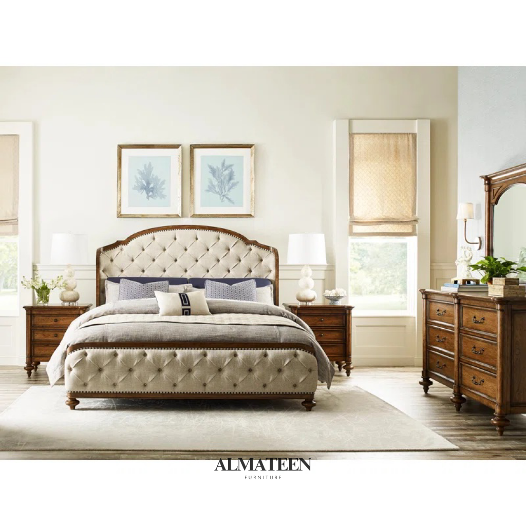 Kano Walnut Bed Set With Dresser And Side Tables