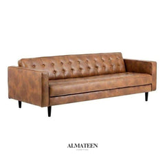 Perm Modern Leatherette Upholstered Sofa 3-Seater