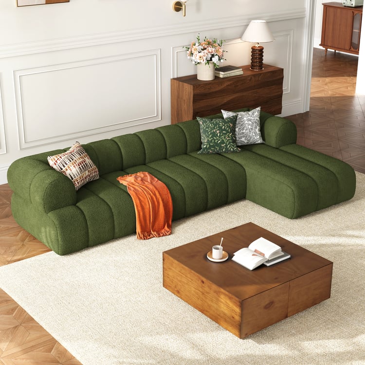 Denver L-Shaped Corner Sofa Green