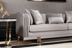 Petra Modern Texture Jacquard Upholstered Sofa 3 Seater