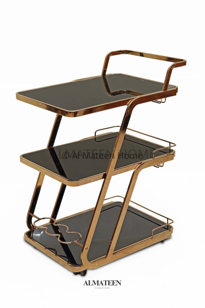 black-copper-metal-steel-serving-trolley-1- AL Mateen Home