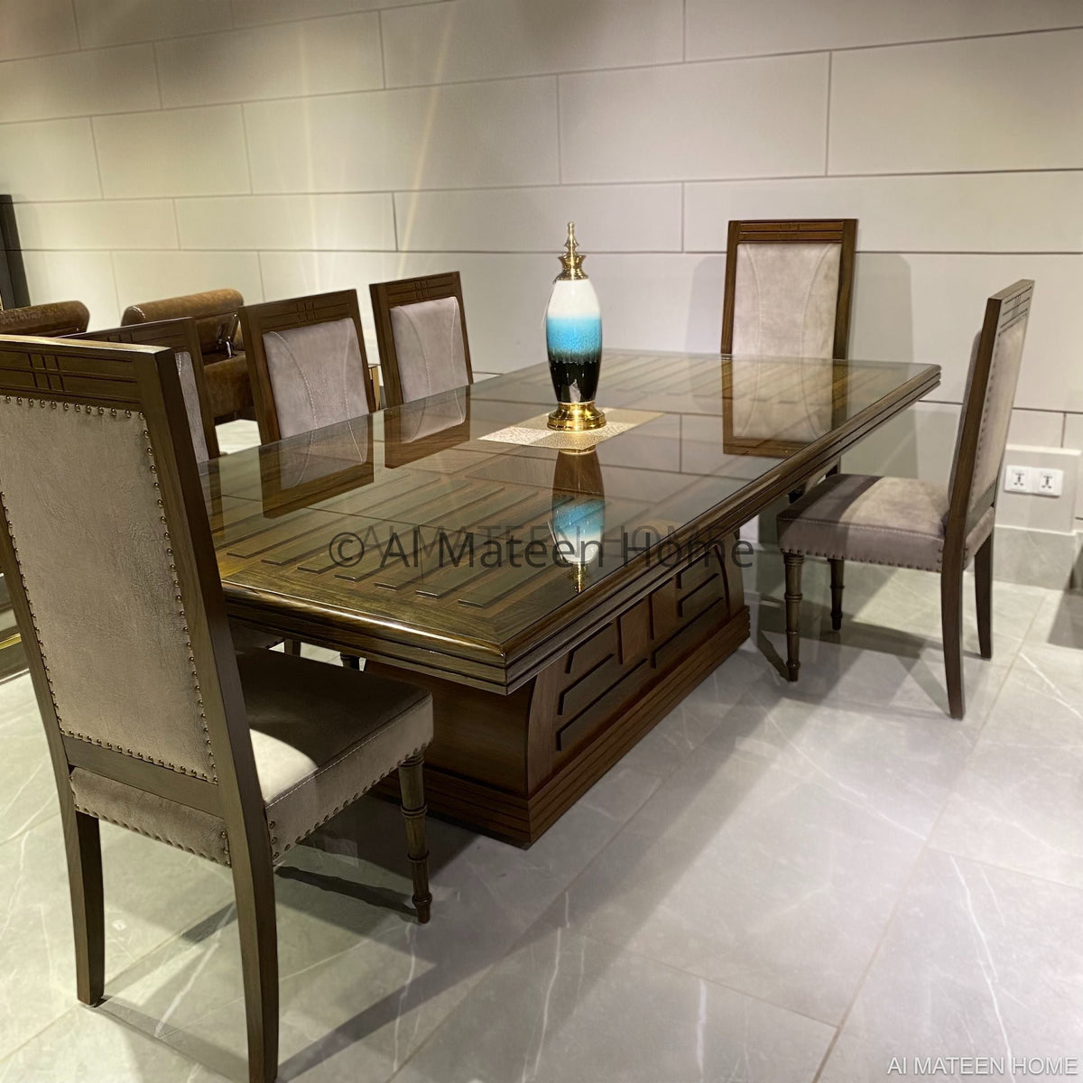 luxury-walnut-wood-dining-table-set-with-8-chairs-1- AL Mateen Home