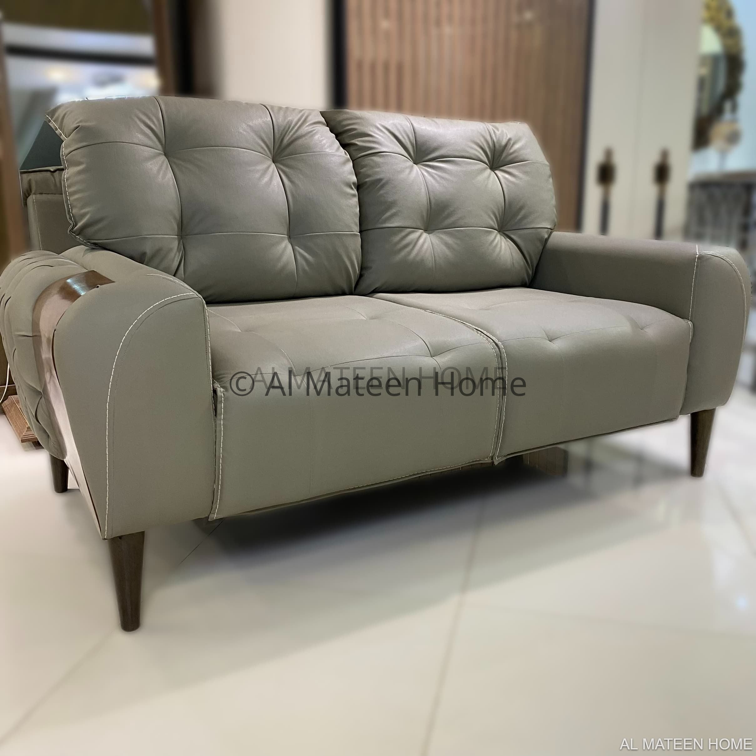 Modern Camel Leatherette Sofa Set