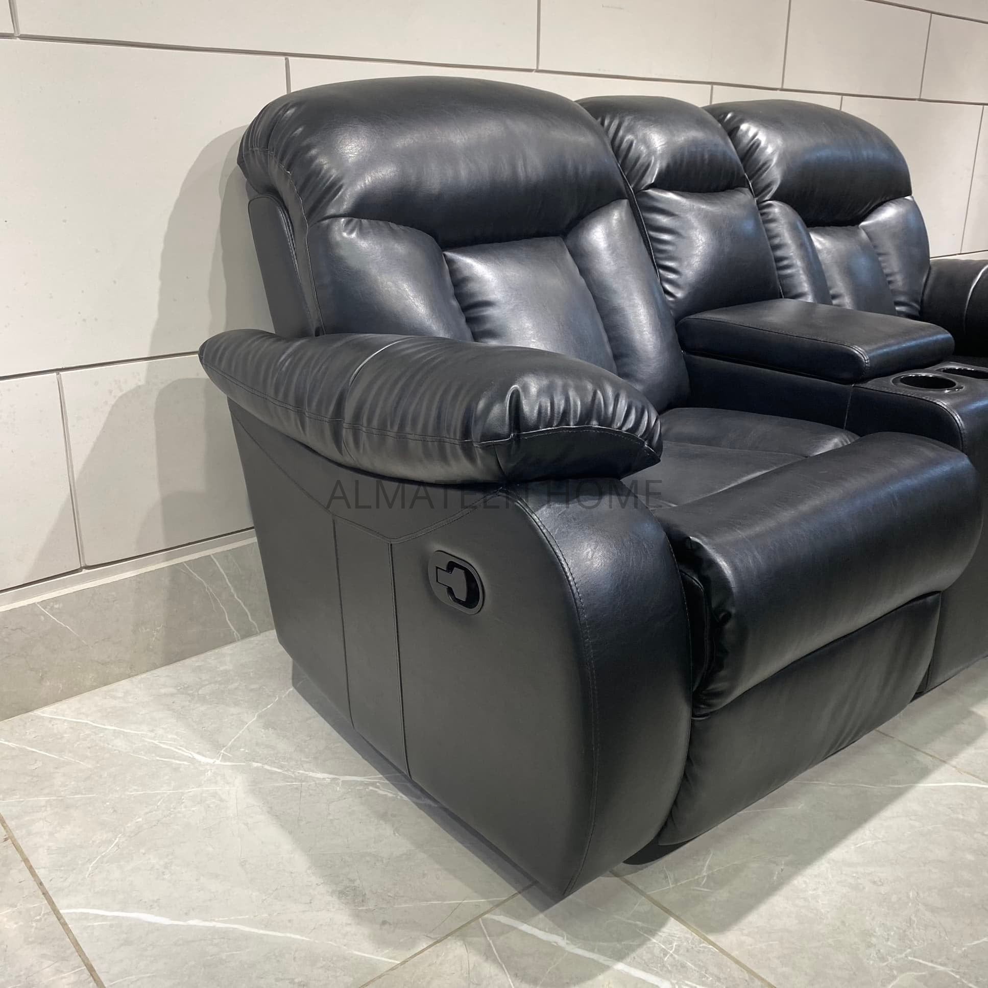 2 Seater Recliner Sofa With Cup Holders