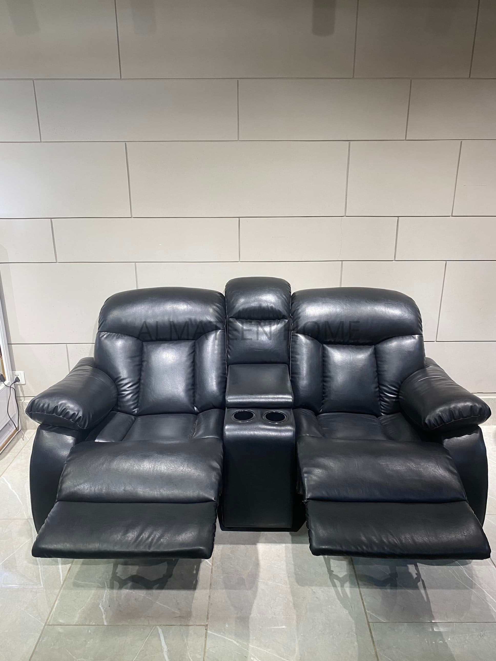 2 Seater Recliner Sofa With Cup Holders